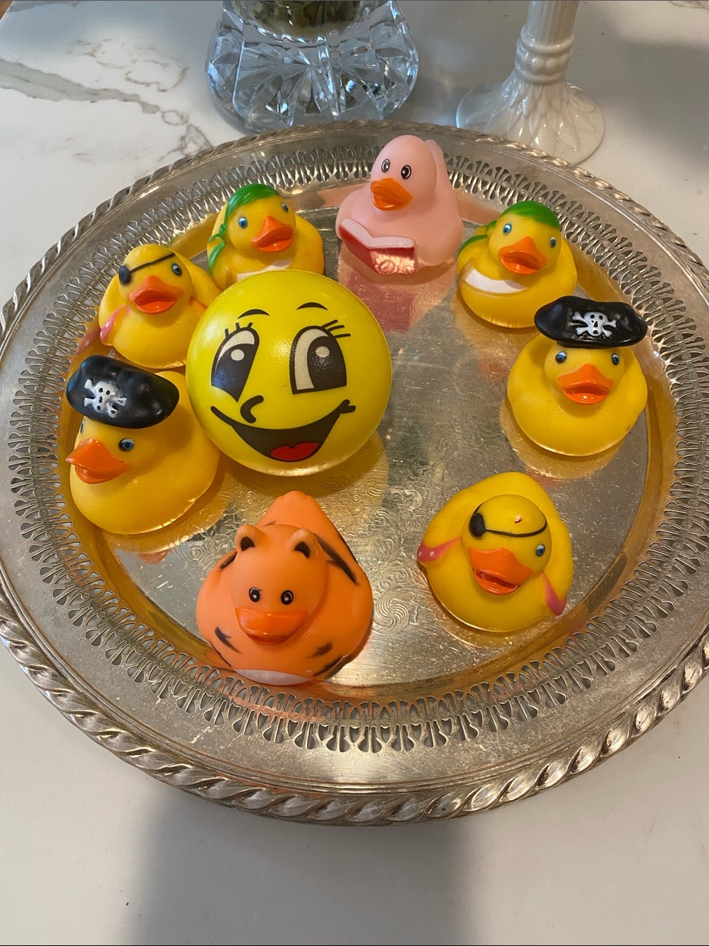 Assorted Rubber Duck Bath Toy Set - Yellow & Orange
